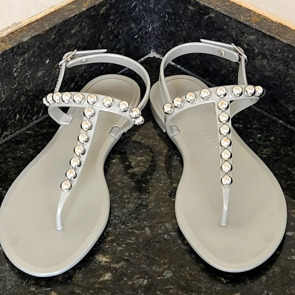 Stuart Weitzman glossy silver